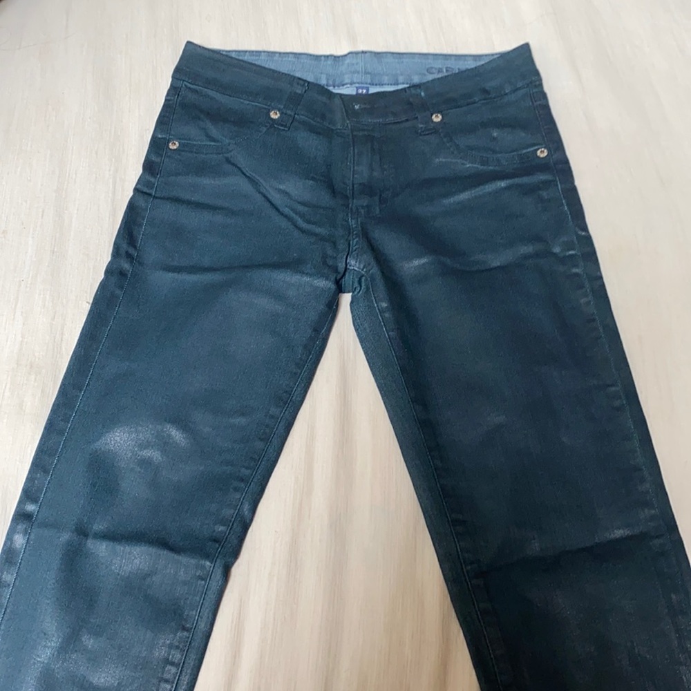 Carmar green faux leather skinny jeans